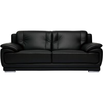 Miliboo - Design-ledersofa Schwarz Drei Plätze Büffelleder Tamara Miliboo - Design-ledersofa Schwarz Drei Plätze Büffelleder Tamara