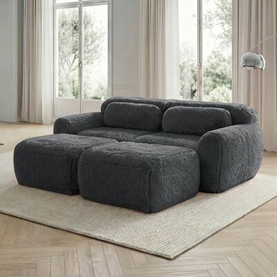 SANS MARQUE Boneless Cloud Sofas – 204x179x73 Cm – 53.3 Kg – Aus Plüsch – Mit 2 Sitze – Premium-plüschstoffgenießen Sie Den – Gemütliches Wohnzimmer-sofa Dieses SANS MARQUE Boneless Cloud Sofas – 204x179x73 Cm – 53.3 Kg – Aus Plüsch – Mit 2 Sitze – Premium-plüschstoffgenießen Sie Den – Gemütliches Wohnzimmer-sofa Dieses