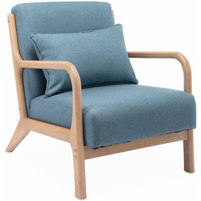 Sweeek Blau Massivholz Skandinavischer Sessel Sweeek Blau Massivholz Skandinavischer Sessel