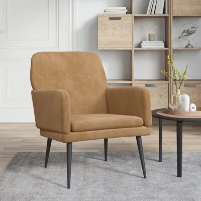 VIDAXL Brauner Samtarmchair - Entspannungsmöbel VIDAXL Brauner Samtarmchair - Entspannungsmöbel