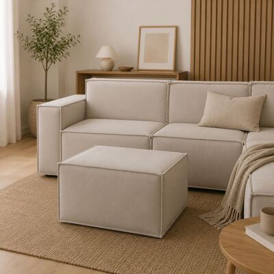 Dmora - Puff Dagoumé, Ottomane Im Wohnzimmer, 100% Made In Italy, Relaxsessel Aus Gepolstertem Stoff, Cm 80x70h43, Turteltaube Dmora - Puff Dagoumé, Ottomane Im Wohnzimmer, 100% Made In Italy, Relaxsessel Aus Gepolstertem Stoff, Cm 80x70h43, Turteltaube