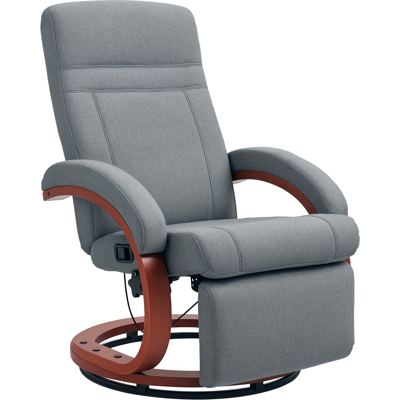 MARYPLAST Relaxsessel Klappbarer Fußstütze Neigbare Lehne Leinenoptik Drehbar Grau MARYPLAST Relaxsessel Klappbarer Fußstütze Neigbare Lehne Leinenoptik Drehbar Grau