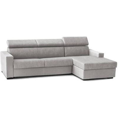 Festes Sofa Dioanno, Ecksofa, 100% Made In Italy, Sofa Im Wohnzimmer Mit Chaiselongue, In Gepolstertem Stoff - Rechte Containerhalbinsel, Mit Schmalen Armlehnen, Cm 280x95h85, Grau - Dmora Festes Sofa Dioanno, Ecksofa, 100% Made In Italy, Sofa Im Wohnzimmer Mit Chaiselongue, In Gepolstertem Stoff - Rechte Containerhalbinsel, Mit Schmalen Armlehnen, Cm 280x95h85, Grau - Dmora