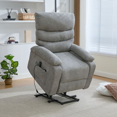 KELLANY Multifunktionaler Elektrischer Relaxsessel Mit Aufstehhilfe, Massage- Und Wärmefunktion, Elektrisch Verstellbarer Rückenlehne Und Fußstütze Sowie Seitlichen Aufbewahrungstaschen.gray KELLANY Multifunktionaler Elektrischer Relaxsessel Mit Aufstehhilfe, Massage- Und Wärmefunktion, Elektrisch Verstellbarer Rückenlehne Und Fußstütze Sowie Seitlichen Aufbewahrungstaschen.gray