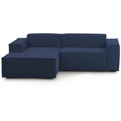 Talamo Italia - Festes Sofa Daniela, Großes Modulares 2-sitzer-sofa Mit Linker Halbinsel, 100% Made In Italy, Modernes Sofa Aus Stoff, Cm 240x170h70, Blau Talamo Italia - Festes Sofa Daniela, Großes Modulares 2-sitzer-sofa Mit Linker Halbinsel, 100% Made In Italy, Modernes Sofa Aus Stoff, Cm 240x170h70, Blau