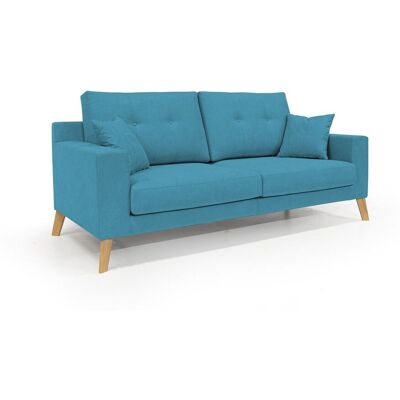 DIVANI.STORE Danish Modernes Sofa Aus Weichem, Wasserfestem Stoff T02 166 Cm Hellblau DIVANI.STORE Danish Modernes Sofa Aus Weichem, Wasserfestem Stoff T02 166 Cm Hellblau