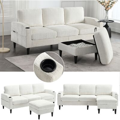 SANS MARQUE Elegantes Sofa – Aus Tissu – Hochwertiger Tissu-stoff – Flexibel Kombinierbares 4-sitzer-design – Versteckter Stauraum Im – Stabil Und Langlebig SANS MARQUE Elegantes Sofa – Aus Tissu – Hochwertiger Tissu-stoff – Flexibel Kombinierbares 4-sitzer-design – Versteckter Stauraum Im – Stabil Und Langlebig