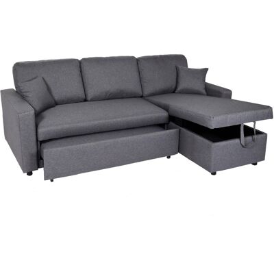 Hhg - Ecksofa Mit Bettkasten 309, Couch Sofa L-form, Liegefläche Nosagfederung 228cm Dunkelgrau Hhg - Ecksofa Mit Bettkasten 309, Couch Sofa L-form, Liegefläche Nosagfederung 228cm Dunkelgrau