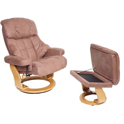Relaxsessel Edmonton, Tv-sessel Hocker, 180kg Belastbar Stoff/textil Braun, Gestell Naturbraun - Mca Relaxsessel Edmonton, Tv-sessel Hocker, 180kg Belastbar Stoff/textil Braun, Gestell Naturbraun - Mca