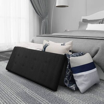 Sitzhocker Fußhocker Mit Stauraum Aus Samt Schwarz - Woltu Sitzhocker Fußhocker Mit Stauraum Aus Samt Schwarz - Woltu