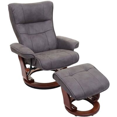 HHG Mca Relaxsessel Edmonton, Fernsehsessel Hocker, Stoff/textil 130kg Belastbar Dunkelgrau, Walnussfarben HHG Mca Relaxsessel Edmonton, Fernsehsessel Hocker, Stoff/textil 130kg Belastbar Dunkelgrau, Walnussfarben