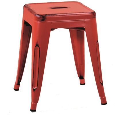 Vacchetti - Hocker Aus Rotem Bristol-eisen Cm39x39h45 Vacchetti - Hocker Aus Rotem Bristol-eisen Cm39x39h45