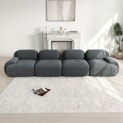 KELLANY 4-sitzer-sofa Aus Weichem Cordstoff,rahmenloses Sofa, 32d Hochelastische Polsterung, Haustierfreundlich Und Ergonomisch, Vakuumverpackt, Frei Kombinierbar, Ohne Montage Für Schlafzimmer Und Büro, Grey KELLANY 4-sitzer-sofa Aus Weichem Cordstoff,rahmenloses Sofa, 32d Hochelastische Polsterung, Haustierfreundlich Und Ergonomisch, Vakuumverpackt, Frei Kombinierbar, Ohne Montage Für Schlafzimmer Und Büro, Grey