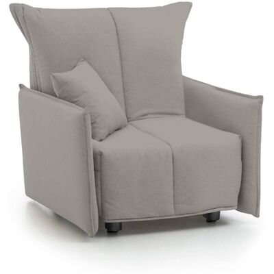 Schlafsofa Dabari, Einzelsofa, 100% Made In Italy, Wohnzimmersessel Mit Trolley-öffnung, Aus Gepolstertem Stoff, Mit Standard-armlehnen, Cm 110x90h85, Grau - Dmora Schlafsofa Dabari, Einzelsofa, 100% Made In Italy, Wohnzimmersessel Mit Trolley-öffnung, Aus Gepolstertem Stoff, Mit Standard-armlehnen, Cm 110x90h85, Grau - Dmora