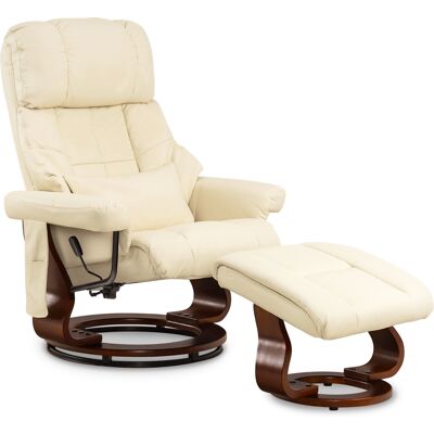 M Mcombo Massagesessel Mit Hocker, 360° Drehbarer Relaxsessel Mit Liegefunktion, Moderner Tv-sessel Fernsehsessel Mit Seitentasche Für Wohnzimmer, Kunstleder, 9068 (creme) M Mcombo Massagesessel Mit Hocker, 360° Drehbarer Relaxsessel Mit Liegefunktion, Moderner Tv-sessel Fernsehsessel Mit Seitentasche Für Wohnzimmer, Kunstleder, 9068 (creme)