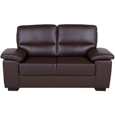 Beliani - Sofa Braun Kunstleder 2-sitzer Retro Wohnzimmer Beliani - Sofa Braun Kunstleder 2-sitzer Retro Wohnzimmer