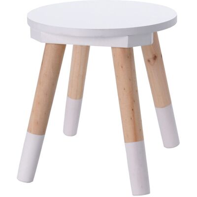 Spetebo - Kinder Hocker Weiß-natur - 24 X 26 Cm - Kids Collection Sitzhocker Kinderzimmer Stuhl Spetebo - Kinder Hocker Weiß-natur - 24 X 26 Cm - Kids Collection Sitzhocker Kinderzimmer Stuhl