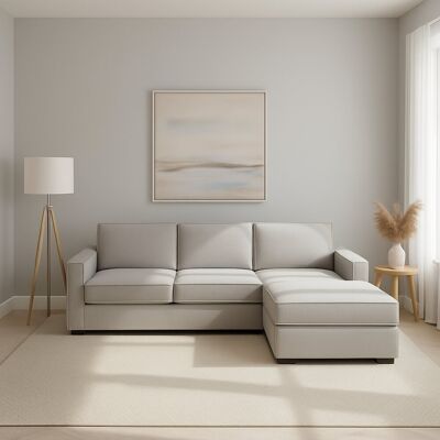 Festes Sofa Dgodea, Ecksofa, 100% Made In Italy, Sofa Wohnzimmer Mit, Rechte Containerhalbinsel, Mit Schmalen Armlehnen, Cm 260x95h90, Grau - Dmora Festes Sofa Dgodea, Ecksofa, 100% Made In Italy, Sofa Wohnzimmer Mit, Rechte Containerhalbinsel, Mit Schmalen Armlehnen, Cm 260x95h90, Grau - Dmora