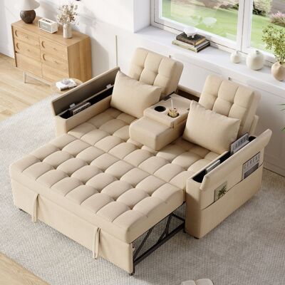 SANS MARQUE 2-sitzer Schlafsofa – 159x142,5x92 Cm – 53.6 Kg – Aus Leinenoptik – Multifunktional: Das Ausziehbare – Verstellbare Rückenlehne – Durchdachtes Design SANS MARQUE 2-sitzer Schlafsofa – 159x142,5x92 Cm – 53.6 Kg – Aus Leinenoptik – Multifunktional: Das Ausziehbare – Verstellbare Rückenlehne – Durchdachtes Design