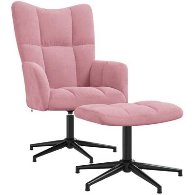 Relaxsessel Mit Hocker Rosa Samt Vidaxl Relaxsessel Mit Hocker Rosa Samt Vidaxl