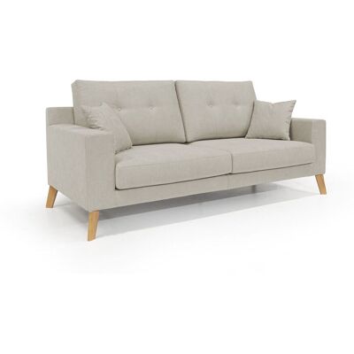 DIVANI.STORE Danish Modernes Sofa Aus Weichem, Wasserfestem Stoff T02 166 Cm Creme DIVANI.STORE Danish Modernes Sofa Aus Weichem, Wasserfestem Stoff T02 166 Cm Creme