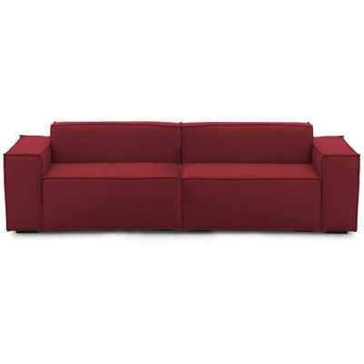 Festes Sofa Simona, Lineares Modulares 3-sitzer-sofa, 100% Made In Italy, Modernes Wohnzimmersofa Aus Stoff, Cm 260x95h70, Rot - Talamo Italia Festes Sofa Simona, Lineares Modulares 3-sitzer-sofa, 100% Made In Italy, Modernes Wohnzimmersofa Aus Stoff, Cm 260x95h70, Rot - Talamo Italia