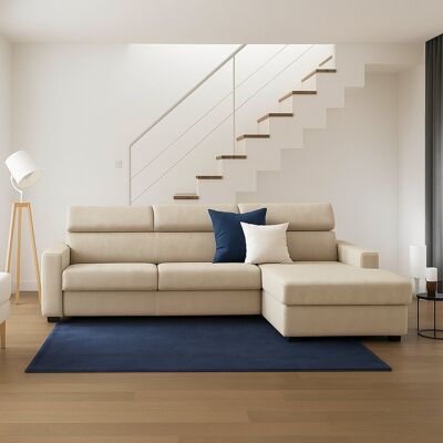 Festes Sofa Dgritt, Ecksofa, 100% Made In Italy, Sofa Im Wohnzimmer Mit Chaiselongue, In Gepolstertem Stoff - Rechte Containerhalbinsel, Mit Standard-armlehnen, Cm 280x95h85, Beige - Dmora Festes Sofa Dgritt, Ecksofa, 100% Made In Italy, Sofa Im Wohnzimmer Mit Chaiselongue, In Gepolstertem Stoff - Rechte Containerhalbinsel, Mit Standard-armlehnen, Cm 280x95h85, Beige - Dmora