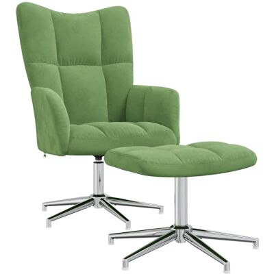 Relaxsessel Mit Hocker Hellgrün Samt Vidaxl Relaxsessel Mit Hocker Hellgrün Samt Vidaxl
