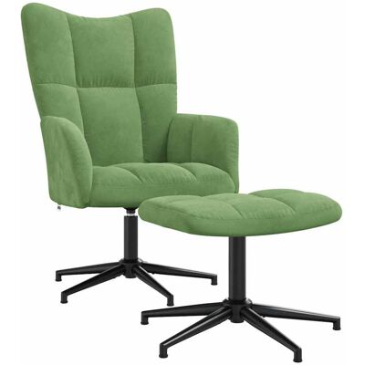 Relaxsessel Mit Hocker Hellgrün Samt Vidaxl Relaxsessel Mit Hocker Hellgrün Samt Vidaxl