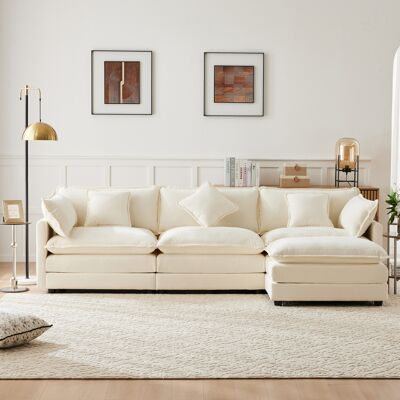 SANS MARQUE Modernes L-förmiges Ecksofa – 283x147x84 Cm – 83 Kg – Aus Tissu – Dieses Große Sofa – Dieses Dreisitzige Sofa – Über Ein Doppelschichtiges SANS MARQUE Modernes L-förmiges Ecksofa – 283x147x84 Cm – 83 Kg – Aus Tissu – Dieses Große Sofa – Dieses Dreisitzige Sofa – Über Ein Doppelschichtiges