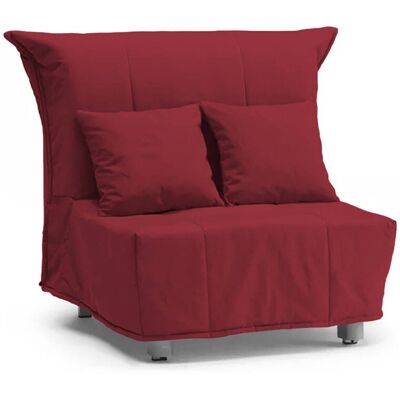 Schlafsofa Alma, Einzelsofa, 100% Made In Italy, Wohnzimmersessel Mit Trolley-öffnung, Aus Gepolstertem Stoff, Inklusive Kissen, Cm 85x90h85, Rot - Talamo Italia Schlafsofa Alma, Einzelsofa, 100% Made In Italy, Wohnzimmersessel Mit Trolley-öffnung, Aus Gepolstertem Stoff, Inklusive Kissen, Cm 85x90h85, Rot - Talamo Italia