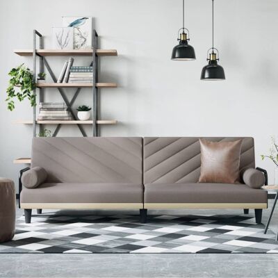 VIDAXL Schlafsofa Taupe - Mit Armlehnen VIDAXL Schlafsofa Taupe - Mit Armlehnen