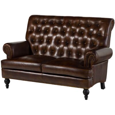 Massivmoebel24 Sofa 2-sitzer Echtleder 140x84x94 Braun Chesterfield 106 Massivmoebel24 Sofa 2-sitzer Echtleder 140x84x94 Braun Chesterfield 106
