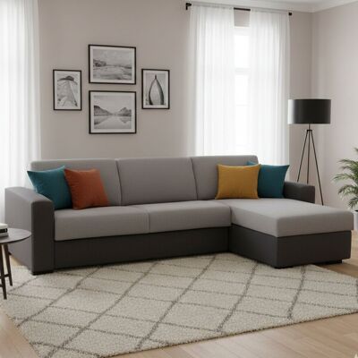 Schlafsofa Dabakar, Ecksofa, 100% Made In Italy, Sofa Mit Drehöffnung, Mit Wendebehälter Halbinsel, Mit Standard-armlehnen, Cm 280x95h90, Grau Und Anthrazit - Dmora Schlafsofa Dabakar, Ecksofa, 100% Made In Italy, Sofa Mit Drehöffnung, Mit Wendebehälter Halbinsel, Mit Standard-armlehnen, Cm 280x95h90, Grau Und Anthrazit - Dmora
