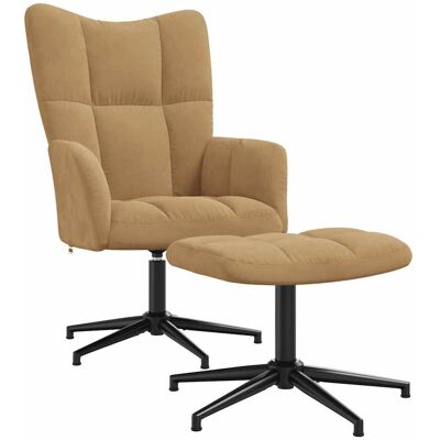 Relaxsessel Mit Hocker Braun Samt Vidaxl Relaxsessel Mit Hocker Braun Samt Vidaxl