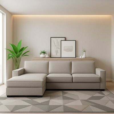 Festes Sofa Perla, Ecksofa, 100% Made In Italy, Sofa Wohnzimmer Mit, Containerhalbinsel Links, Mit Schmalen Armlehnen, Cm 260x95h90, Turteltaube - Talamo Italia Festes Sofa Perla, Ecksofa, 100% Made In Italy, Sofa Wohnzimmer Mit, Containerhalbinsel Links, Mit Schmalen Armlehnen, Cm 260x95h90, Turteltaube - Talamo Italia