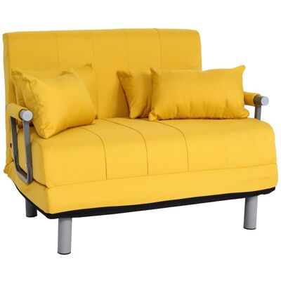 Schlafsessel Hhg 631, Klappsessel Schlafsofa Gästebett Relaxsessel, Liegefläche 186x97cm Stoff (270g/m²) Gelb Schlafsessel Hhg 631, Klappsessel Schlafsofa Gästebett Relaxsessel, Liegefläche 186x97cm Stoff (270g/m²) Gelb