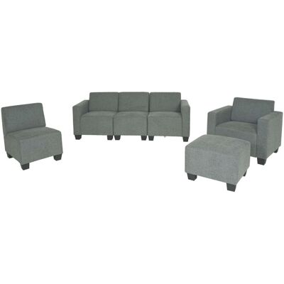 HHG Modular Sofa-system Couch-garnitur Moncalieri 3-1-1-1, Stoff/textil Grau HHG Modular Sofa-system Couch-garnitur Moncalieri 3-1-1-1, Stoff/textil Grau