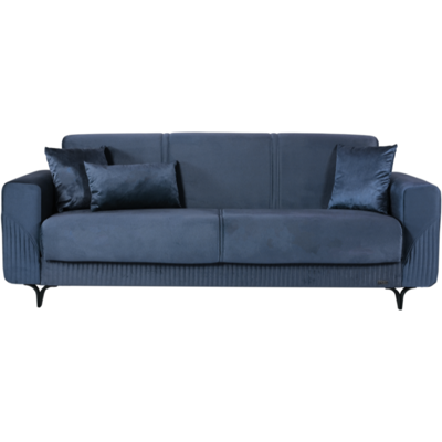 Cairano Blaues Schlafsofa mit Stauraum - Orthopädisch, Kompakt Cairano Blaues Schlafsofa mit Stauraum - Orthopädisch, Kompakt