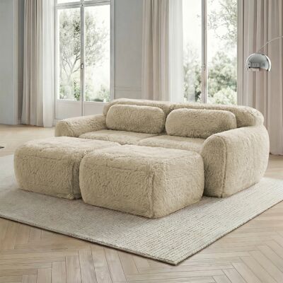 SANS MARQUE Boneless Cloud Sofas – 204x179x73 Cm – 53.3 Kg – Aus Plüsch – Premium-plüschstoffgenießen Sie Den – Gemütliches Wohnzimmer-sofa Dieses – Modell B SANS MARQUE Boneless Cloud Sofas – 204x179x73 Cm – 53.3 Kg – Aus Plüsch – Premium-plüschstoffgenießen Sie Den – Gemütliches Wohnzimmer-sofa Dieses – Modell B