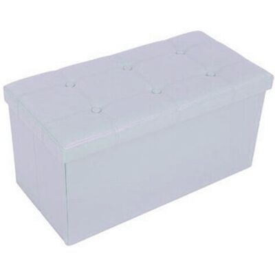 Trade Shop Traesio - Trade Shop - Pouf Box Rechteckig Kunstleder Truhe Fusshocker Farbe - Weiß Trade Shop Traesio - Trade Shop - Pouf Box Rechteckig Kunstleder Truhe Fusshocker Farbe - Weiß