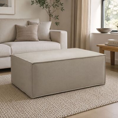 Puff Dabdella, Ottomane Im Wohnzimmer, 100% Made In Italy, Relaxsessel Aus Gepolstertem Stoff, Cm 100x70h43, Turteltaube - Dmora Puff Dabdella, Ottomane Im Wohnzimmer, 100% Made In Italy, Relaxsessel Aus Gepolstertem Stoff, Cm 100x70h43, Turteltaube - Dmora