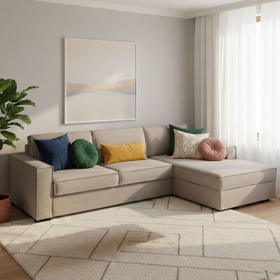 Talamo Italia Schlafsofa Adela, Ecksofa, 100% Made In Italy, Sofa Mit Drehöffnung, Rechte Containerhalbinsel, Mit Standard-armlehnen, Cm 280x95h90, Turteltaube Talamo Italia Schlafsofa Adela, Ecksofa, 100% Made In Italy, Sofa Mit Drehöffnung, Rechte Containerhalbinsel, Mit Standard-armlehnen, Cm 280x95h90, Turteltaube