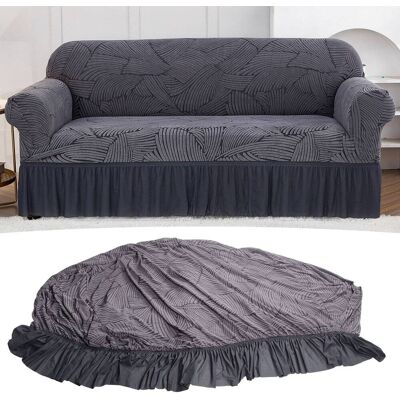JUTE Sofabezug Im Rockstil, Dicker Sofabezug Aus Kationischem Stoff, Dreisitzer-sofa 190-230 Cm, Schlichtes Schwarz. JUTE Sofabezug Im Rockstil, Dicker Sofabezug Aus Kationischem Stoff, Dreisitzer-sofa 190-230 Cm, Schlichtes Schwarz.