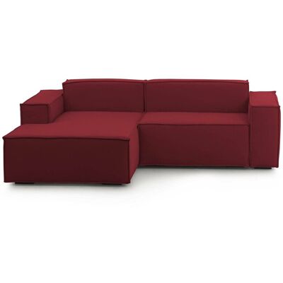 Festes Sofa Daniela, Großes Modulares 2-sitzer-sofa Mit Linker Halbinsel, 100% Made In Italy, Modernes Sofa Aus Stoff, Cm 240x170h70, Rot - Talamo Italia Festes Sofa Daniela, Großes Modulares 2-sitzer-sofa Mit Linker Halbinsel, 100% Made In Italy, Modernes Sofa Aus Stoff, Cm 240x170h70, Rot - Talamo Italia