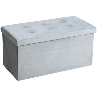 Estexo - Faltbare Sitzbank Aufbewahrungsbox 2-sitzer Truhe Sitztruhe Truhenbank Hocker Hellgrau Estexo - Faltbare Sitzbank Aufbewahrungsbox 2-sitzer Truhe Sitztruhe Truhenbank Hocker Hellgrau