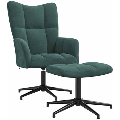 Relaxsessel Mit Hocker Dunkelgrün Samt Vidaxl Relaxsessel Mit Hocker Dunkelgrün Samt Vidaxl