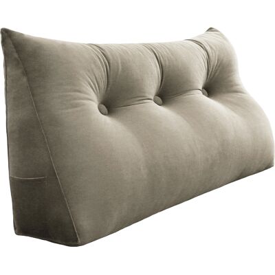 Vercart - Großes Keil Lesekissen, Langes Bettruhe Rückenkissen, Dekoratives Kopfteilkissen, Dreieckiges Positionierungs Körperkissen Für Tagesbett Oder Couch, Samt Bräunen, 100cm - Bräunen Vercart - Großes Keil Lesekissen, Langes Bettruhe Rückenkissen, Dekoratives Kopfteilkissen, Dreieckiges Positionierungs Körperkissen Für Tagesbett Oder Couch, Samt Bräunen, 100cm - Bräunen