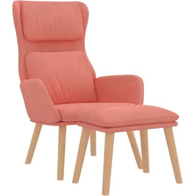 Relaxsessel Mit Hocker Rosa Samt Vidaxl Relaxsessel Mit Hocker Rosa Samt Vidaxl