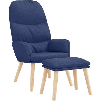Relaxsessel Mit Hocker Blau Stoff Vidaxl Relaxsessel Mit Hocker Blau Stoff Vidaxl